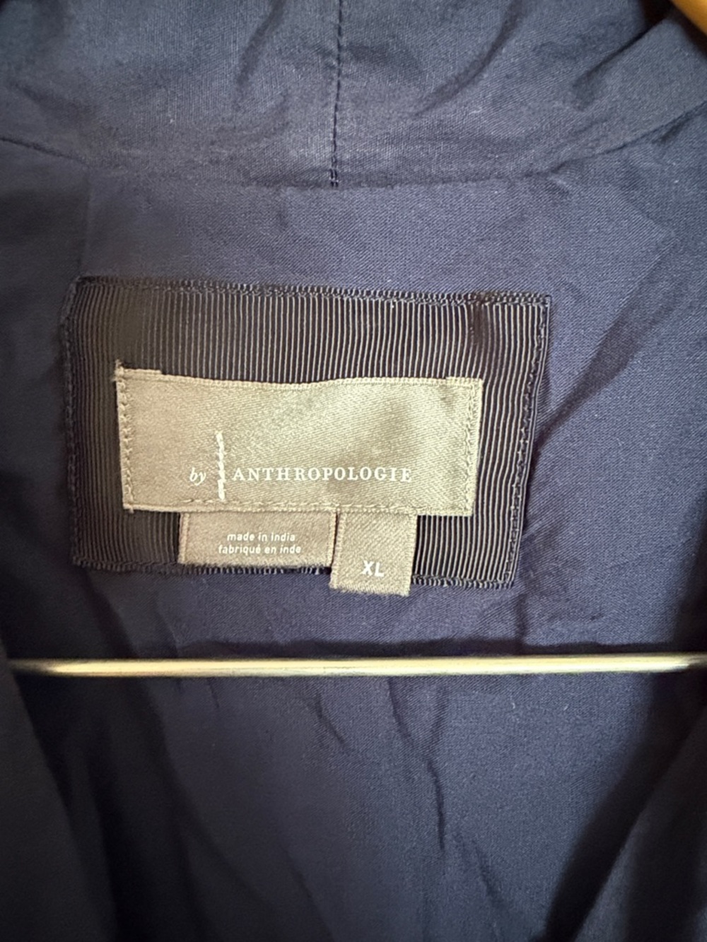 Anthropologie Tommie Cap Sleeve Smocked Front Shirt Dress in Navy Blue Size XL - Picture 5 of 7
